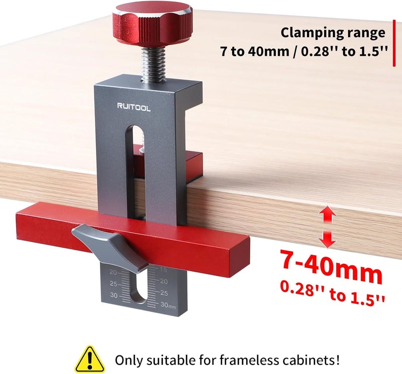 RUITOOL Cabinet Door Mounting Jig, Installation Positioner for Frameless Cabinets Only, Easily Adjustable Aluminium Alloy Versatile Cabinet Hardware Jig, Holiday Home Improvement Gifts for Him - Image 2